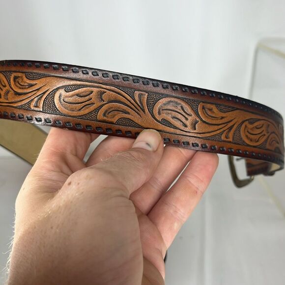 CONTINENTAL TOOLED LEATHER BELT FTL-05-165 - Picture 3 of 4
